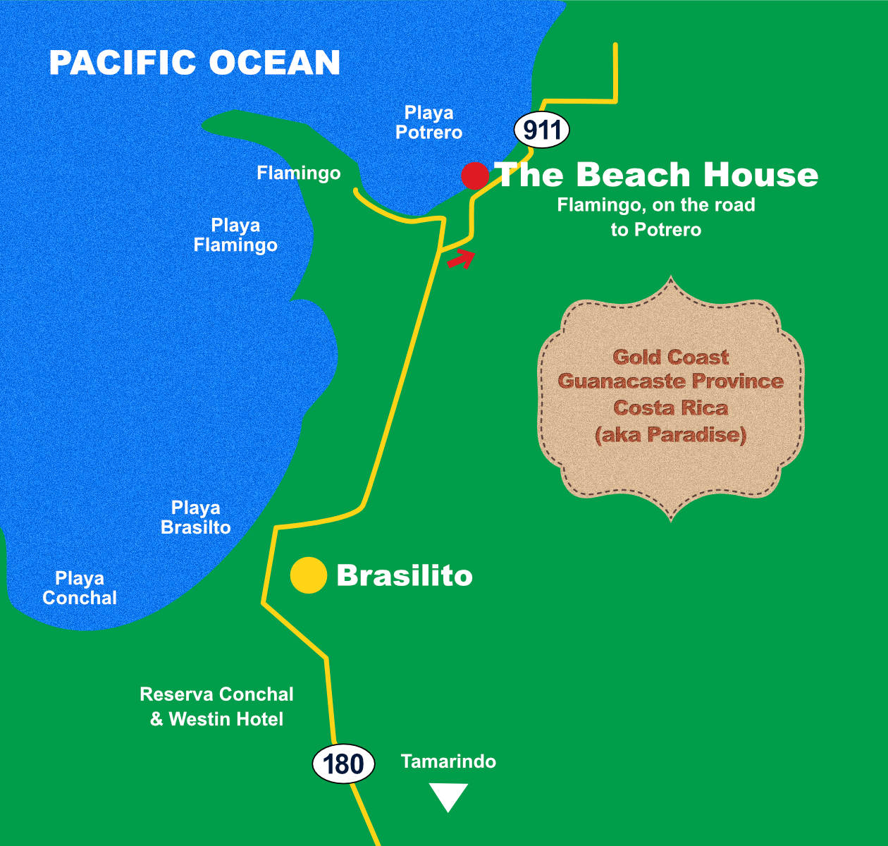 The Beach House Location Map